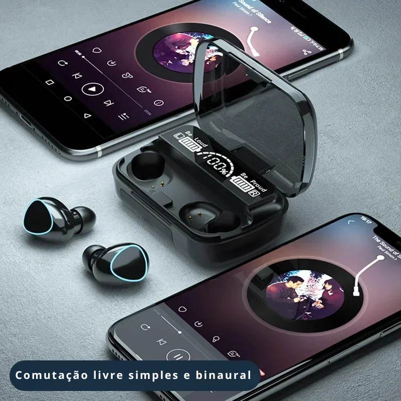 Fones de ouvido Bluetooth M10 com microfone