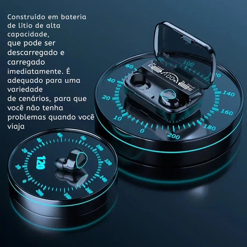 Fones de ouvido Bluetooth M10 com microfone