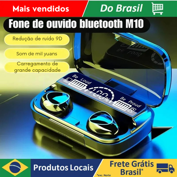 Fones de ouvido Bluetooth M10 com microfone